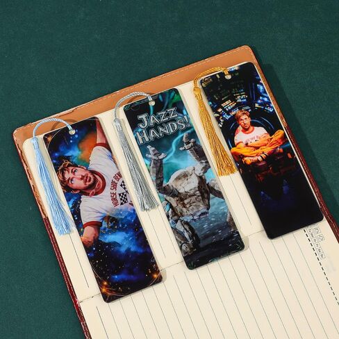 Project Hail Mary Bookmark Set, 3-Pack Novel & Movie IP Merchandise, Ryland Grace & Rocky Jazz Hands Bookmarks with Acrylic Tassels, Sci-Fi Fan Gift for Book Lovers, Students & Andy Weir Fans in Kuwait