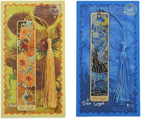 4-Piece Metal Bookmarks with Tassel - Golden Hollow Design for Book Lovers in Saudi Arabia
