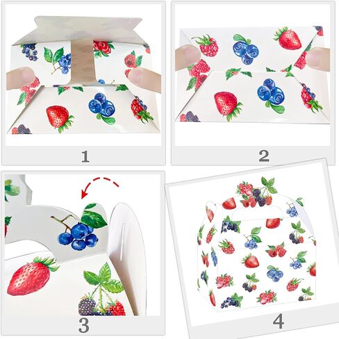 umoni التوت صالح مربع التوت الحلو عيد ميلاد الطفل دش حزب اللوازم 12pcs الفراولة التوت التوت الجملون هدية مربع التوت جودي صناديق للفاكهة موضوع حزب ديكور in Kuwait