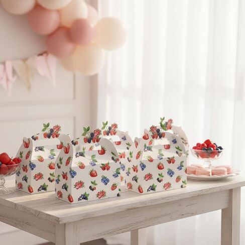 umoni التوت صالح مربع التوت الحلو عيد ميلاد الطفل دش حزب اللوازم 12pcs الفراولة التوت التوت الجملون هدية مربع التوت جودي صناديق للفاكهة موضوع حزب ديكور in Kuwait