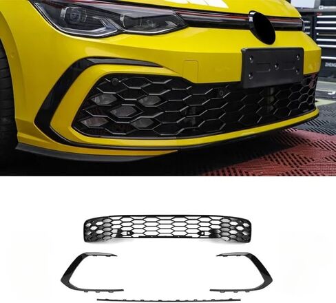 Front Bumper Grill 2021-2023 Accessories Compatible with Vw Golf 8 Mk8 R-Line GTI Sports Version Front Air Inlet Grille Fog Lamp Trim Kits in Kuwait