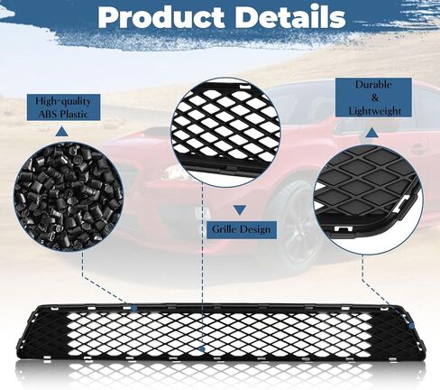 Front Bumper Lower Grille Compatible with Subaru WRX 2015 Automotive Grille Front Bumper Lower Grill Guard, Gloss Black in Saudi Arabia