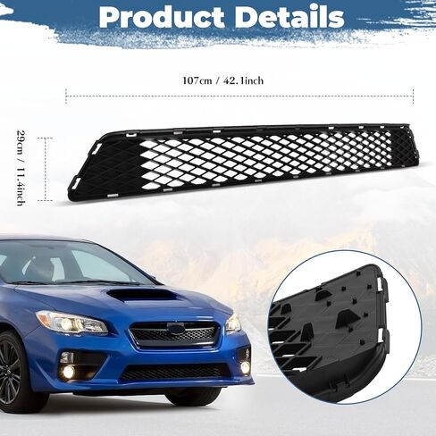 Front Bumper Lower Grille Compatible with Subaru WRX 2015 Automotive Grille Front Bumper Lower Grill Guard, Gloss Black in Saudi Arabia