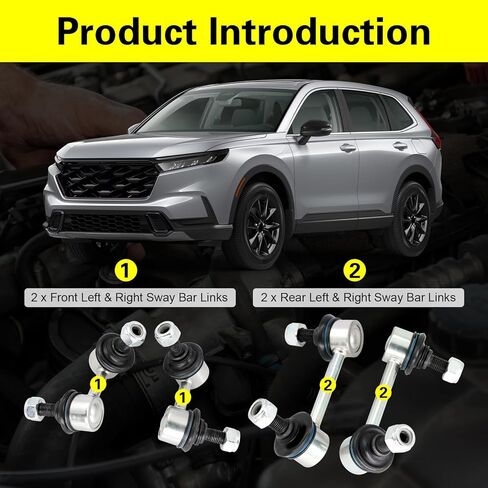 4Pcs Front ＆ Rear Sway Bar Links Kit Stabilizer Bar Links Kit, Compatible with 2002 2003 2004 2005 2006 Honda CR-V, Replace# K90454, K90455, K80369, K80370 in Saudi Arabia