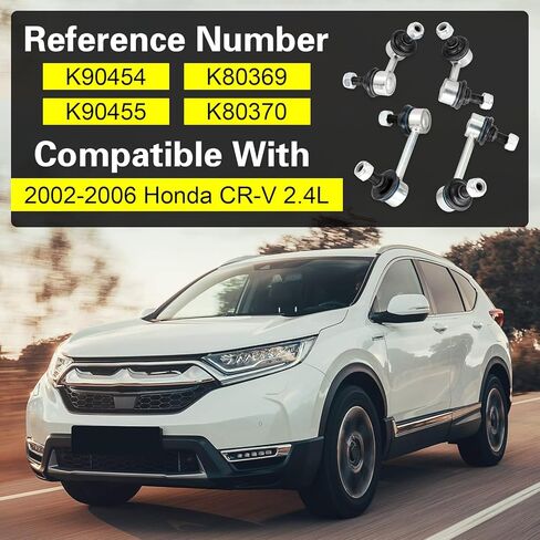 4Pcs Front ＆ Rear Sway Bar Links Kit Stabilizer Bar Links Kit, Compatible with 2002 2003 2004 2005 2006 Honda CR-V, Replace# K90454, K90455, K80369, K80370 in Saudi Arabia