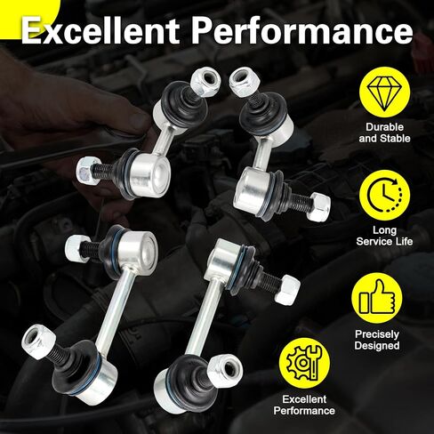 4Pcs Front ＆ Rear Sway Bar Links Kit Stabilizer Bar Links Kit, Compatible with 2002 2003 2004 2005 2006 Honda CR-V, Replace# K90454, K90455, K80369, K80370 in Saudi Arabia