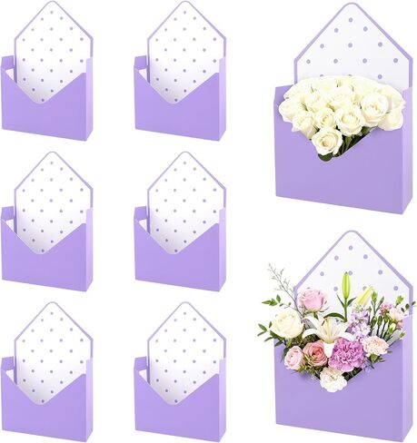 8 Pcs Florist Bouquet Envelope Box,Black and Gold Stripe Style Flower Bouquet Package Gift Folding Paper Boxes for Florist Arrangements, Weddings, Birthdays, Mother's Day,Parties 7.6 x 2.6 x 11.6 Inch in Kuwait