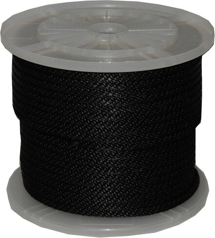 T.W Evans Cordage Co. 98018 5/8-Inch by 200-Feet Solid Braid Propylene Multifilament Derby Rope, Black in Kuwait