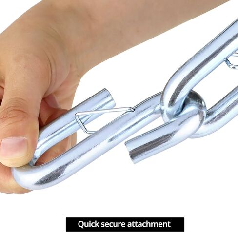 سلسلة أمان المقطورة QWORK على شكل حرف S مع مزلاج، 10 قطع خطافات ربط المقطورة سريعة الإصدار 7/16 بوصة، سعة تحميل 5000 رطل، 1-1/4 بوصة × 1-1/4 بوصة in Kuwait