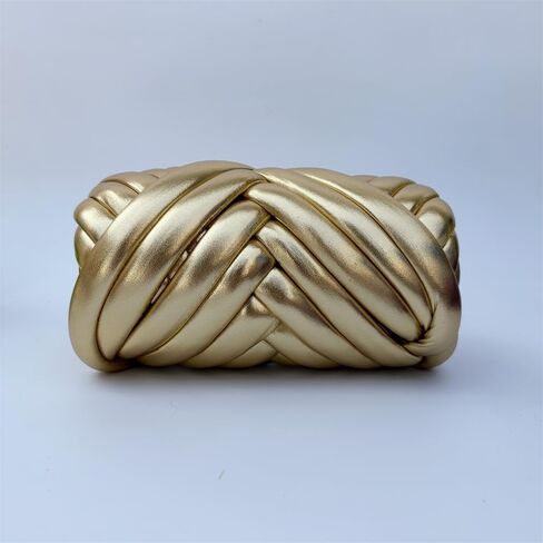 Metallic Chunky Yarn for Hand Knitting - 500g Soft & Elastic Polyester Cotton Tube Yarn Shiny Fabric for Arm Knitting, Blankets, Scarves, Home Decor (Champagne) in Kuwait
