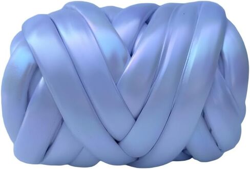 Metallic Chunky Yarn for Hand Knitting - 500g Soft & Elastic Polyester Cotton Tube Yarn Shiny Fabric for Arm Knitting, Blankets, Scarves, Home Decor (Champagne) in Kuwait