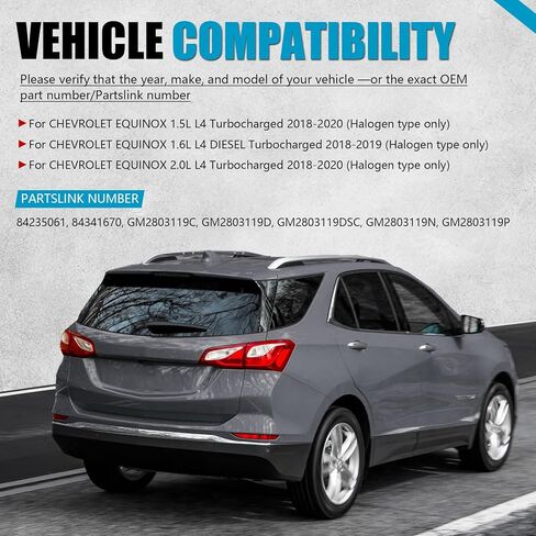 Inner Tail Light Assembly for Chevy Equinox 2018 2019 2020, Halogen Rear Running Reversing Light Inner Tail Lamp Taillight Assembly Right (Passenger Side), Bulbs Included, 84235061 84341670 GM2803119C in Saudi Arabia