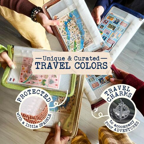 Navy Peony Wander Keeper Slim Stationery Binder (Al-Mukhā Mocha) - True A5 Slim Sleeves, Curated Travel Colors, Portable Zipper Organizer - for Stickers, Photo Cards in Kuwait