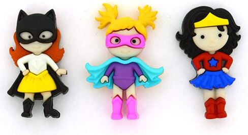 Girl Power Super Hero Buttons Embellishments by Jesse James in Kuwait