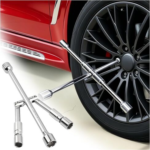 Foldable Car Lug Nut Removal Tool with (17/19/21/23mm),Cross 4 Way Lug Wrench for Quick & Labor-Saving Tire Lugs Nut Dismantle & Fasten,Universal Lugs Nuts Wrench for Cars,SUVs in Saudi Arabia