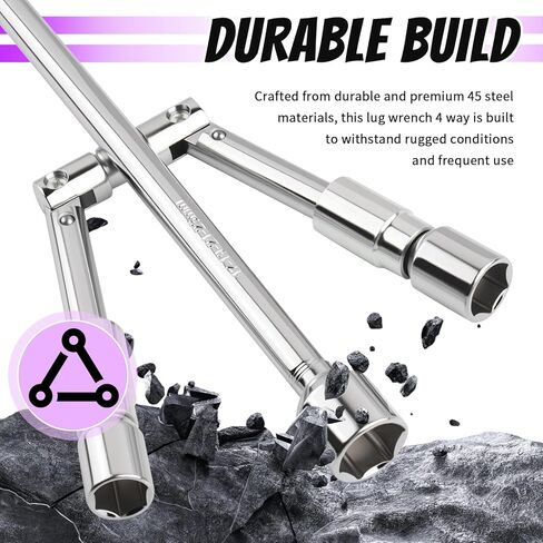 Foldable Car Lug Nut Removal Tool with (17/19/21/23mm),Cross 4 Way Lug Wrench for Quick & Labor-Saving Tire Lugs Nut Dismantle & Fasten,Universal Lugs Nuts Wrench for Cars,SUVs in Saudi Arabia