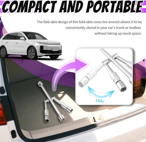 Foldable Car Lug Nut Removal Tool with (17/19/21/23mm),Cross 4 Way Lug Wrench for Quick & Labor-Saving Tire Lugs Nut Dismantle & Fasten,Universal Lugs Nuts Wrench for Cars,SUVs in Saudi Arabia
