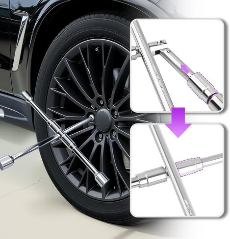 Foldable Car Lug Nut Removal Tool with (17/19/21/23mm),Cross 4 Way Lug Wrench for Quick & Labor-Saving Tire Lugs Nut Dismantle & Fasten,Universal Lugs Nuts Wrench for Cars,SUVs in Saudi Arabia