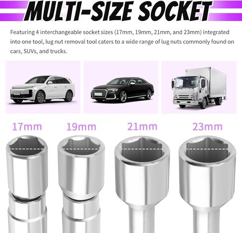Foldable Car Lug Nut Removal Tool with (17/19/21/23mm),Cross 4 Way Lug Wrench for Quick & Labor-Saving Tire Lugs Nut Dismantle & Fasten,Universal Lugs Nuts Wrench for Cars,SUVs in Saudi Arabia