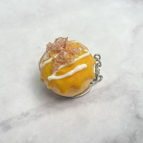Simulation Food Key Chain Bag Pendant Unique Charms PVC Keychain Cute Car Keychains Takoyaki Pendant (Style C) in Kuwait