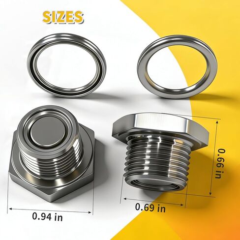 Rear Differential Drain Plug (Stainless Steel) for Toyota 4Runner FJ Cruiser Matrix Pickup Trucks Previa Starlet Tacoma Tundra and Minivans Compatible with Models 470 RX300/330/350/350L (2-Pack) in Saudi Arabia
