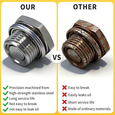 Rear Differential Drain Plug (Stainless Steel) for Toyota 4Runner FJ Cruiser Matrix Pickup Trucks Previa Starlet Tacoma Tundra and Minivans Compatible with Models 470 RX300/330/350/350L (2-Pack) in Saudi Arabia