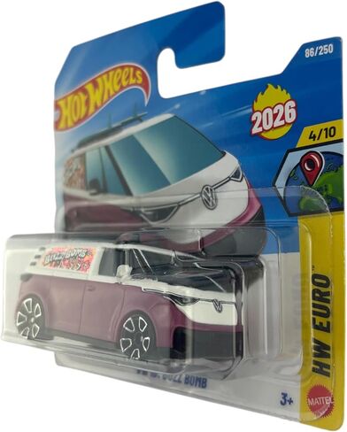 Hot Wheels VW ID. Buzz Bomb Van [White & Purple] HW Euro 4/10, 86/250, New for 2026! 1:64 Scale Diecast Toy Vehicle in Kuwait