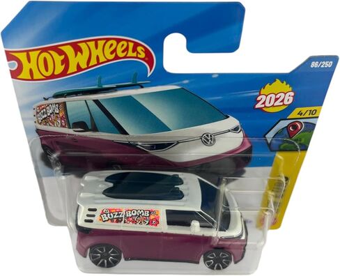 Hot Wheels VW ID. Buzz Bomb Van [White & Purple] HW Euro 4/10, 86/250, New for 2026! 1:64 Scale Diecast Toy Vehicle in Kuwait