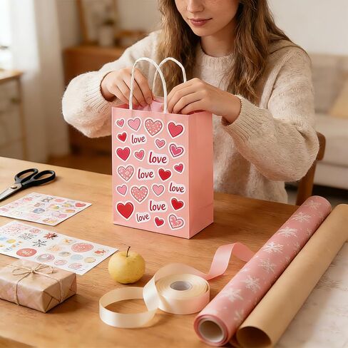 6pcs gift bags (pink), Doouble 8" paper bags in Kuwait