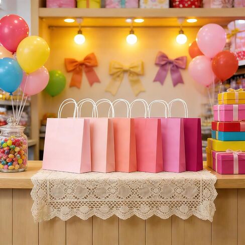 6pcs gift bags (pink), Doouble 8" paper bags in Kuwait