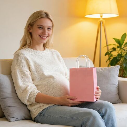 6pcs gift bags (pink), Doouble 8" paper bags in Kuwait