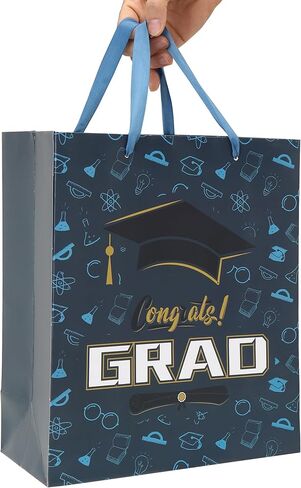 13'' Large Graduation Gift Bag Set with Handles, Greeting Card, Tissue Papers and Stickers for Boys Men Kids Teens for college, High School, 8th Grade, Kindergarten, Graduation Design, 1 Pcs in Kuwait