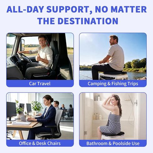 Gooo&Ma Car Seat Cushion & Office Chair Pad - Air Fiber Breathable U-Shape Cooling Cushion for Tailbone Comfort, Driving, Desk & Gaming, Ergonomic Washable Seat Pad with Non-Slip Base(Black) in Saudi Arabia