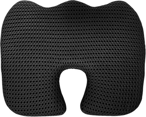 Gooo&Ma Car Seat Cushion & Office Chair Pad - Air Fiber Breathable U-Shape Cooling Cushion for Tailbone Comfort, Driving, Desk & Gaming, Ergonomic Washable Seat Pad with Non-Slip Base(Black) in Saudi Arabia