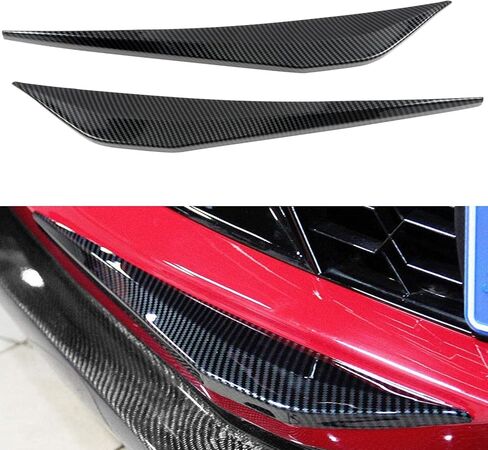 L2R for Chevrolet Corvette C7 (2014-2018) Front Bumper Corner Guard Proteror Cover Trim Carbon Fiber Style ABS Car Exterior Accessories 2 PCS in Saudi Arabia