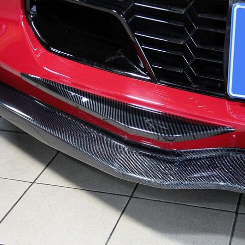 L2R for Chevrolet Corvette C7 (2014-2018) Front Bumper Corner Guard Proteror Cover Trim Carbon Fiber Style ABS Car Exterior Accessories 2 PCS in Saudi Arabia