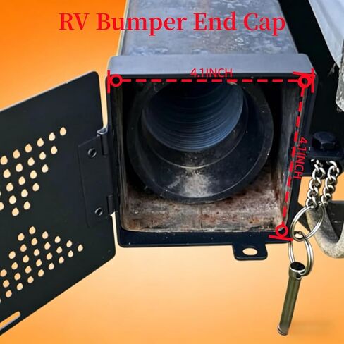RV Bumper Cap Cover, 2 Pack, Black, Universal Fit, Fits Standard 4 Inch Square Bumpers, Conceals Sewer Hoses, Bolt-On Installation in Saudi Arabia