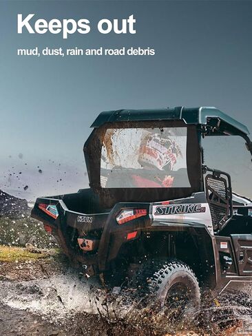 ZIDIYORUO UTV Rear Soft PVC Windshield Fits Hisun/Bennche/Massimo 250 Models | Durable 600D Oxford & Adjustable Anti-Slip Straps | Easily Install, Clear Rear Visibility, Block Dirt, Mud, Rain & Scree in Kuwait
