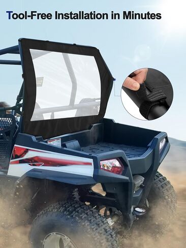 ZIDIYORUO UTV Rear Soft PVC Windshield Fits Hisun/Bennche/Massimo 250 Models | Durable 600D Oxford & Adjustable Anti-Slip Straps | Easily Install, Clear Rear Visibility, Block Dirt, Mud, Rain & Scree in Kuwait