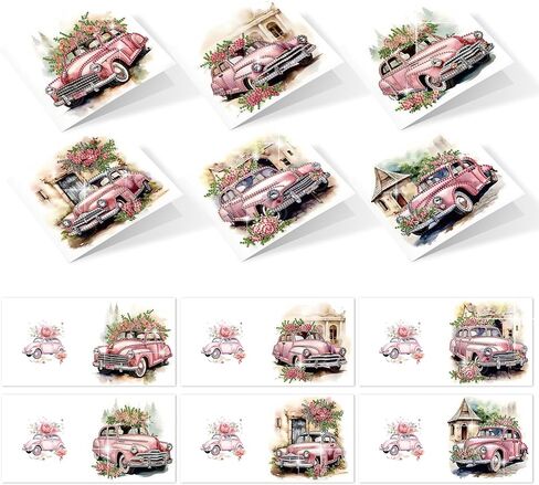 6pcs Diamond Painting Kit Greeting Card, Flower House 5D DIY Diamond Handmade Holiday Greeting Card with Envelope, Christmas Gift Congratulations in Kuwait