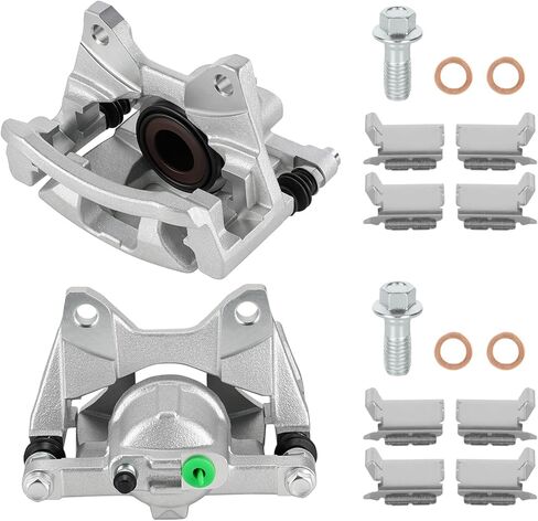 Rear Brake Calipers Set for Jeep Wrangler 2007-2017, Liberty 2008-2012, Wrangler JK 2018, for Dodge Nitro 2007-2011, Rear Driver & Passenger Side, Replace #18-B5046 18-B5047, 2PCS w/Bracket in Saudi Arabia
