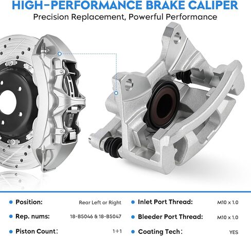 Rear Brake Calipers Set for Jeep Wrangler 2007-2017, Liberty 2008-2012, Wrangler JK 2018, for Dodge Nitro 2007-2011, Rear Driver & Passenger Side, Replace #18-B5046 18-B5047, 2PCS w/Bracket in Saudi Arabia