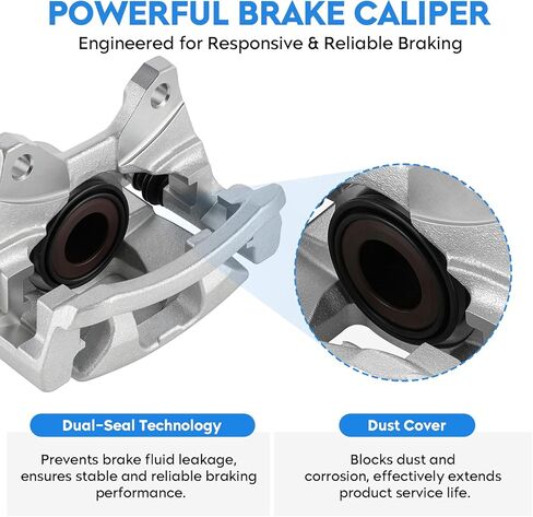 Rear Brake Calipers Set for Jeep Wrangler 2007-2017, Liberty 2008-2012, Wrangler JK 2018, for Dodge Nitro 2007-2011, Rear Driver & Passenger Side, Replace #18-B5046 18-B5047, 2PCS w/Bracket in Saudi Arabia