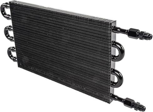 JEGS High Performance Transmission Cooler | 22,000 GVW | 7-1/2 x 16-1/8 x 3/4 Inches | Includes (2) -6 AN Union Fittings And (4) Nylon Pull Ties in Kuwait