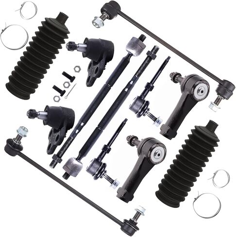 طقم تعليق 12 قطعة - مناسب 2002-2007 لـ Saturn Vue 2006 لـ Pontiac Torrent، يشمل - قضيب ربط داخلي خارجي لقضيب Sway Bar Link السفلي لرف التوجيه المفصلي الكروي OE 4553504030 ES800030 in Kuwait