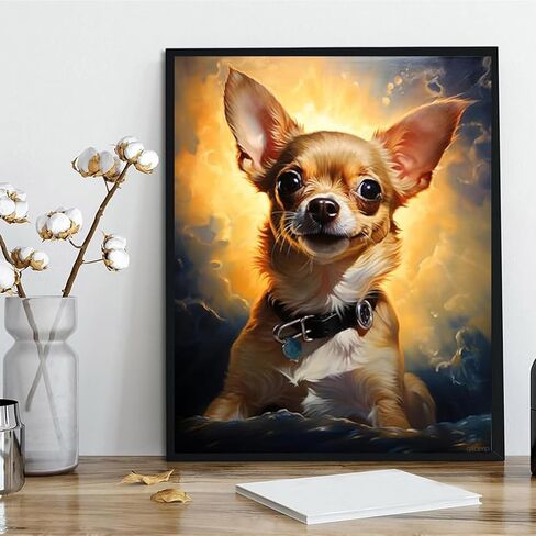 QACEYID Paint by Number for Adults, Pet Dog Animal Chihuahua, DIY Oil Painting Kit on Canvas with Paintbrushes and Acrylic 40x50cm in Kuwait