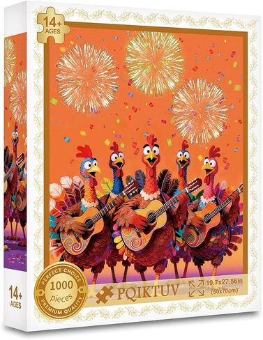 Puzzles for Adults 1000 Pieces Puzzles， Festive Turkey Band with Guitars， Jigsaw Puzzle， Colorful Family Puzzle Decoration Challenging Puzzles (27.56x19.7 Inch) in Saudi Arabia