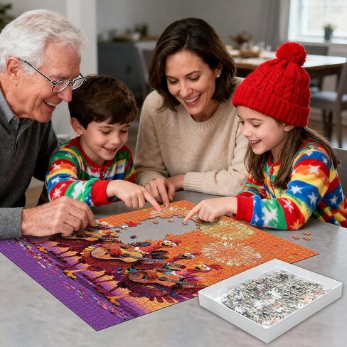 Puzzles for Adults 1000 Pieces Puzzles， Festive Turkey Band with Guitars， Jigsaw Puzzle， Colorful Family Puzzle Decoration Challenging Puzzles (27.56x19.7 Inch) in Saudi Arabia