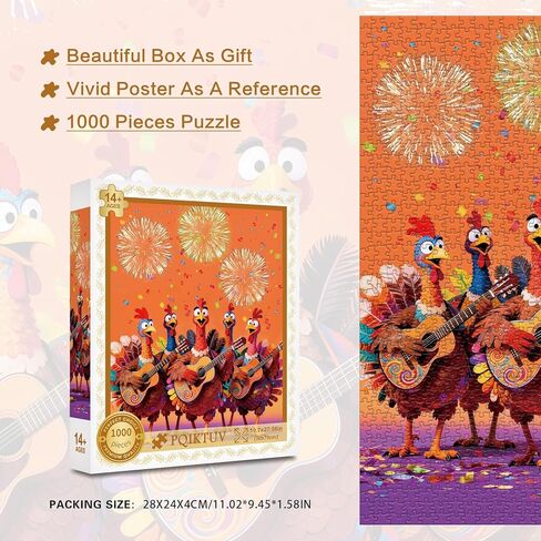 Puzzles for Adults 1000 Pieces Puzzles， Festive Turkey Band with Guitars， Jigsaw Puzzle， Colorful Family Puzzle Decoration Challenging Puzzles (27.56x19.7 Inch) in Saudi Arabia
