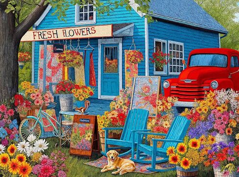 Cross & Glory – A Good Dog – 1000 Piece Jigsaw Puzzle for Adults | Cozy Cabin Fireplace Scene with Sleeping Golden Retriever | Warm, Sentimental Winter Puzzle in Kuwait